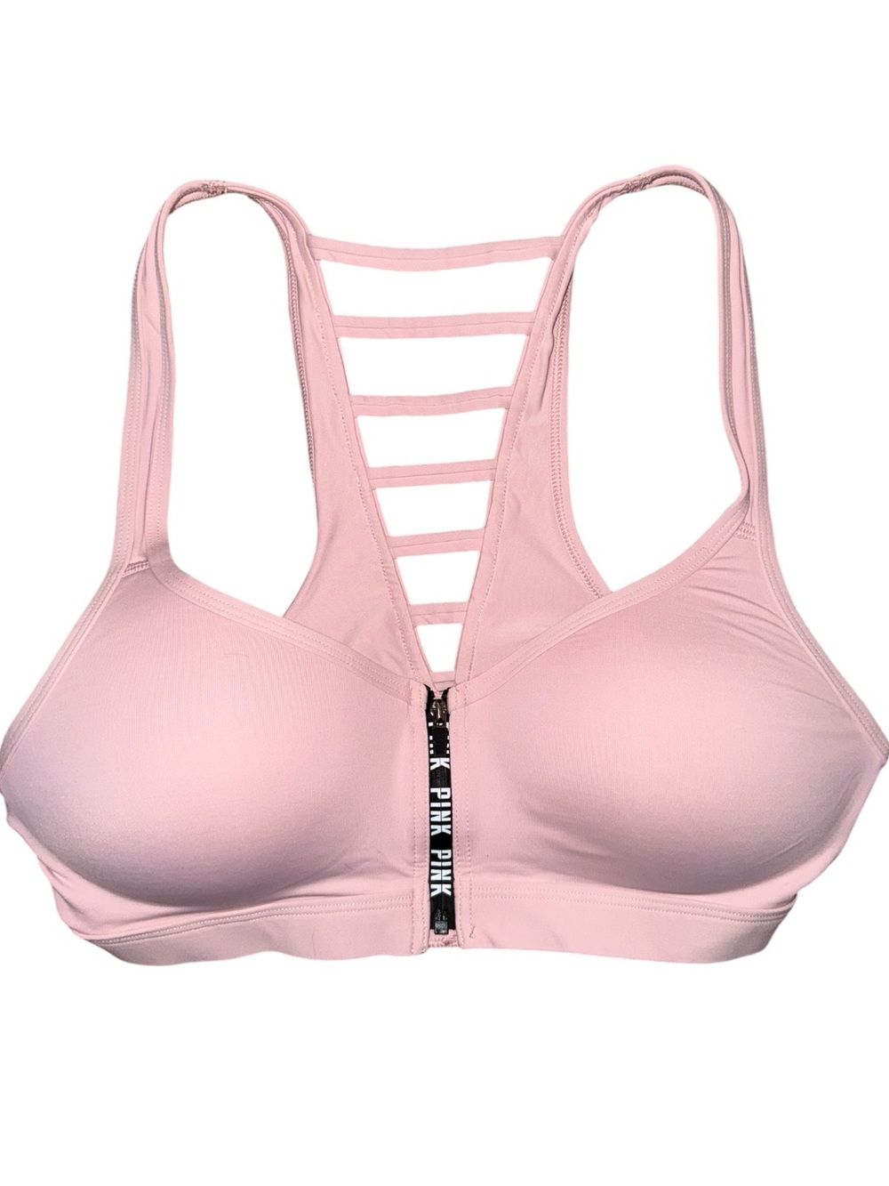 Victoria's Secret Pink Front-Zip Strappy Back Sports Bra